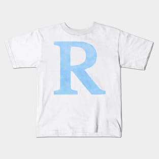 The Letter R Blue Metallic Kids T-Shirt